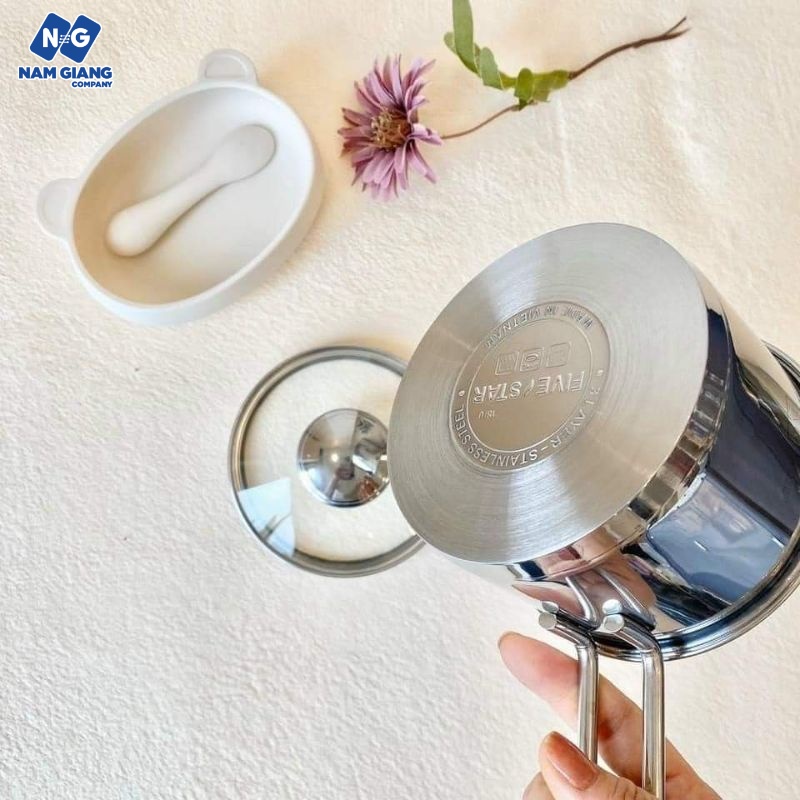 Quánh nấu bột nắp kính chống dính 14cm