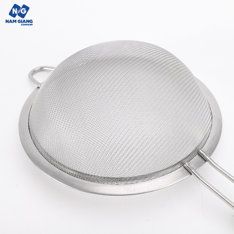 Rây lọc cháo ăn dặm inox cán xanh 14cm