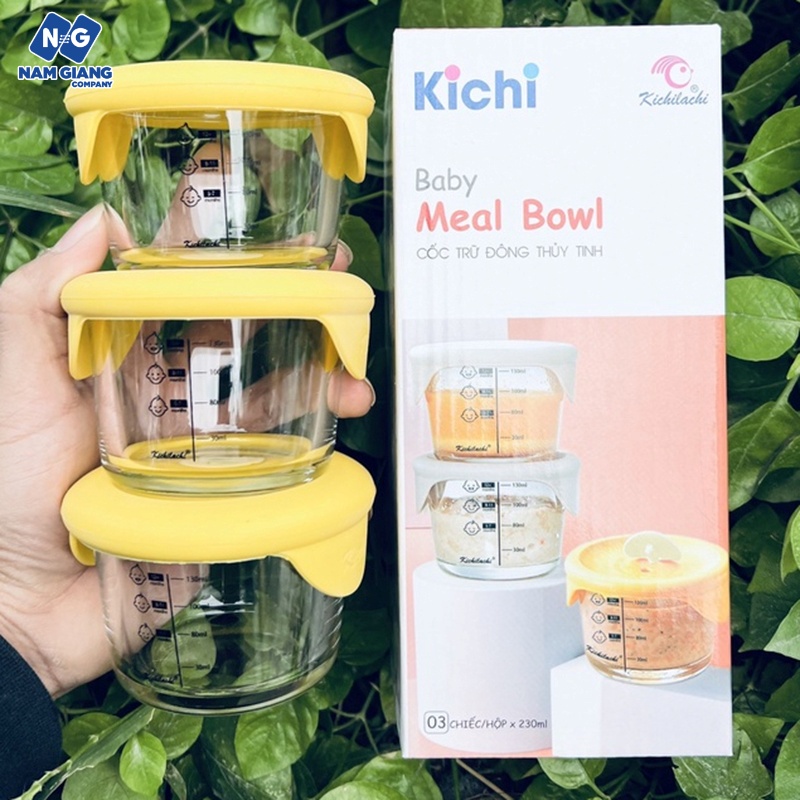 Sét 3 hộp trữ đông thủy tinh KICHI 150ml