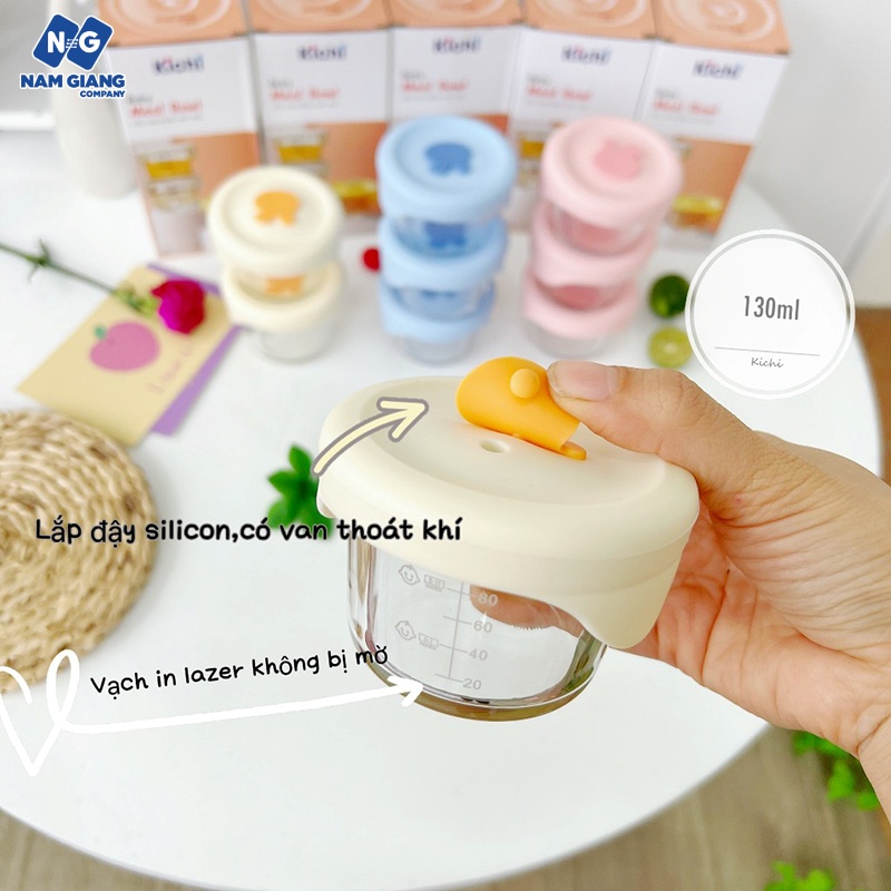 Sét 3 hũ trữ đông thủy tinh KICHI 110ml