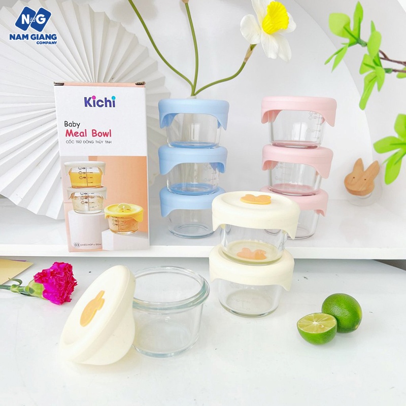 Sét 3 hũ trữ đông thủy tinh KICHI 110ml