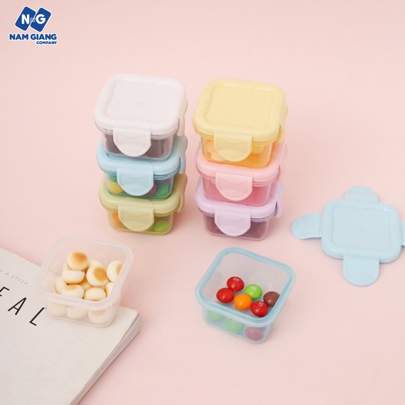 Set 4 hộp trữ đông có nắp 60ml cho bé