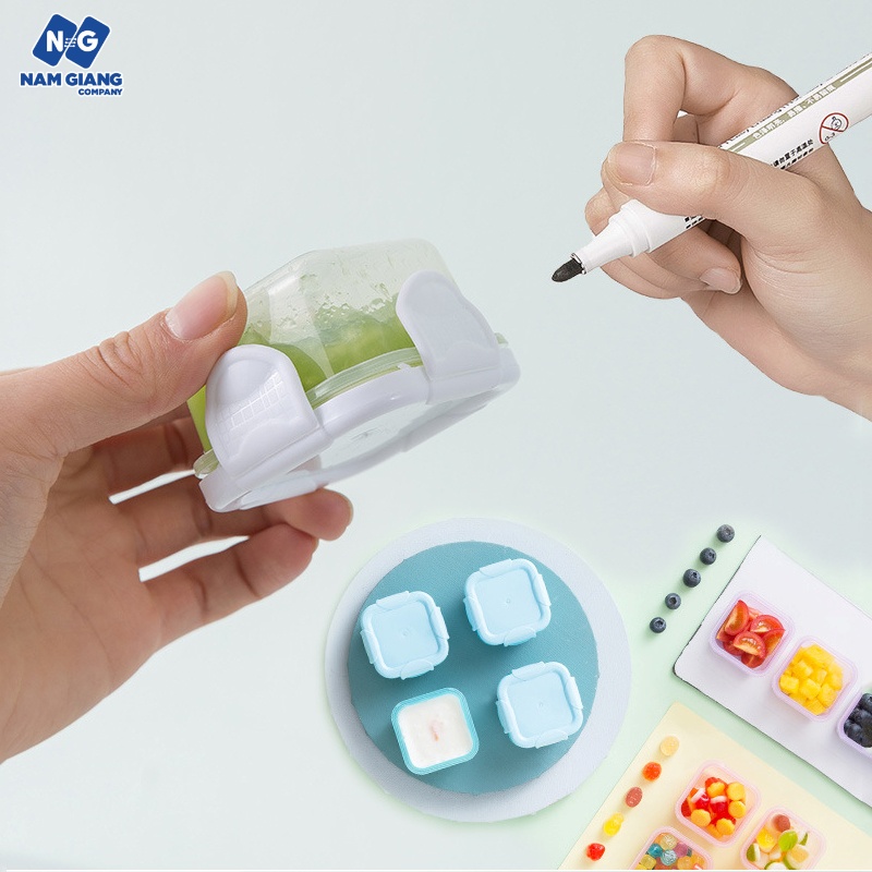 Set 4 hộp trữ đông có nắp 60ml cho bé