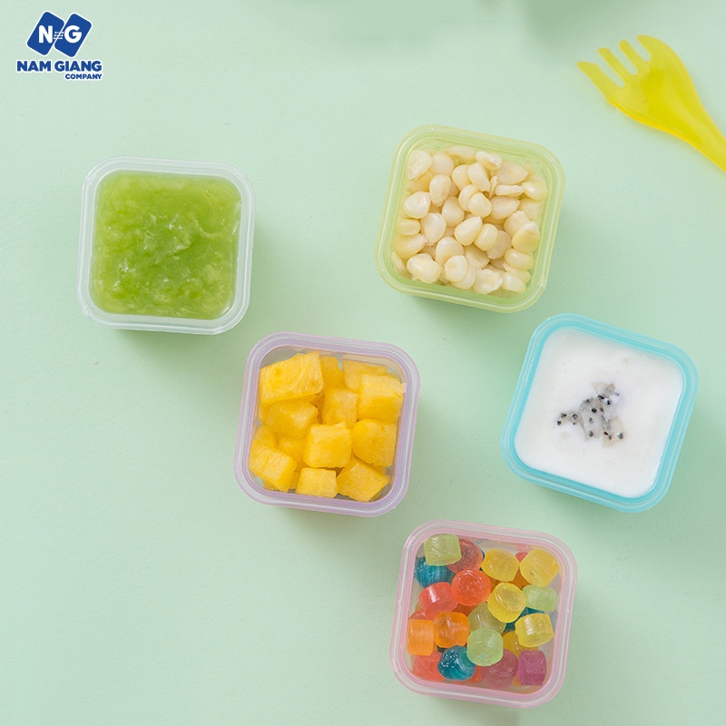 Set 4 hộp trữ đông có nắp 60ml cho bé
