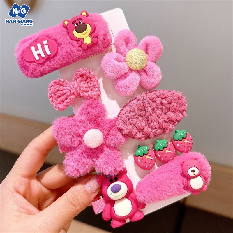 Sét 9 kẹp tóc nhiều mẫu cho bé gái