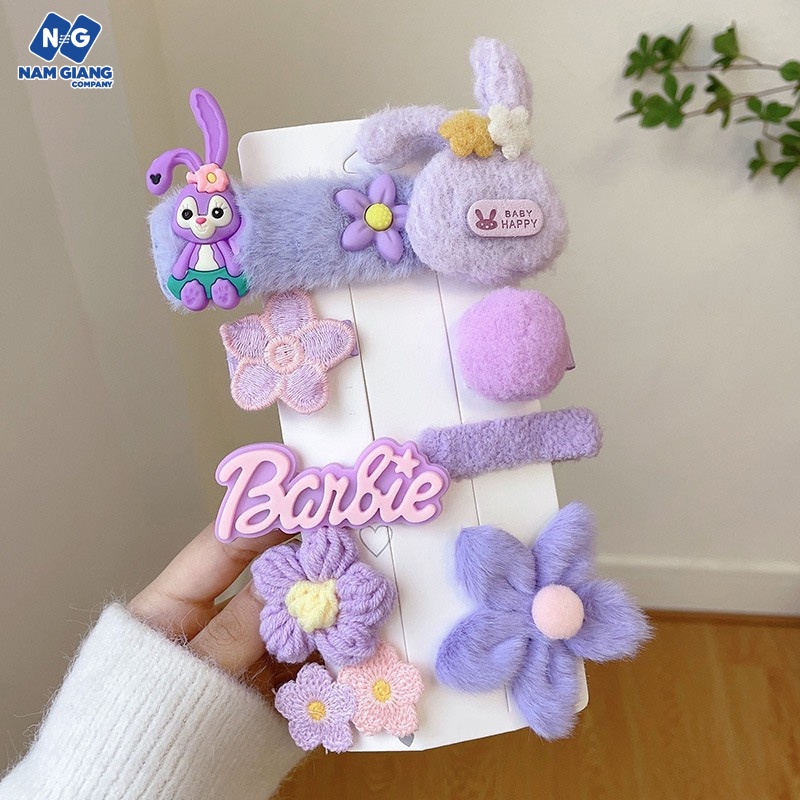 Sét 9 kẹp tóc nhiều mẫu cho bé gái