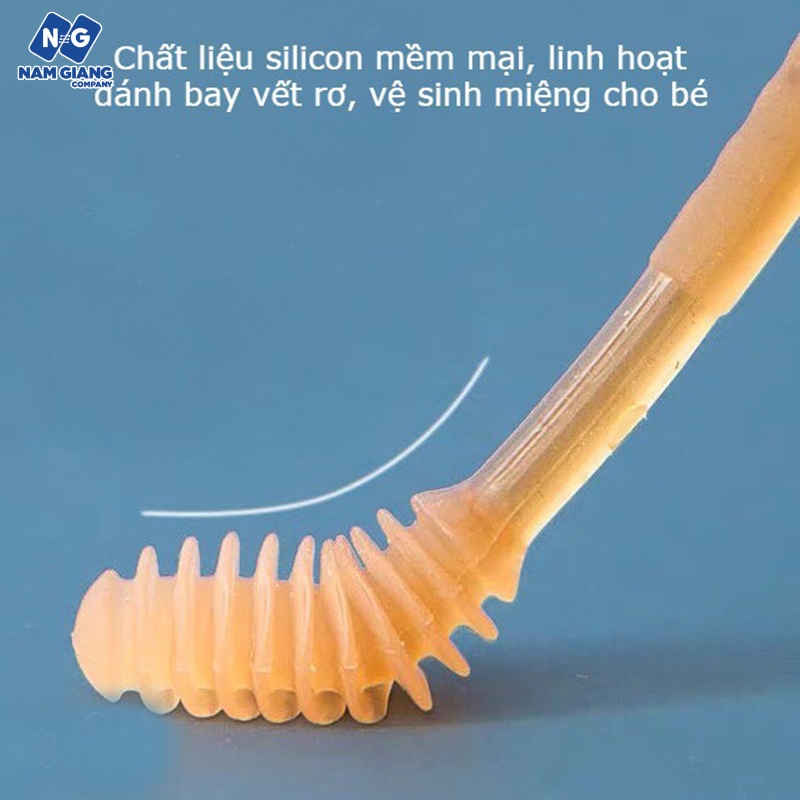 Sét bàn chải đánh răng, que rơ lưỡi silicon kèm cốc