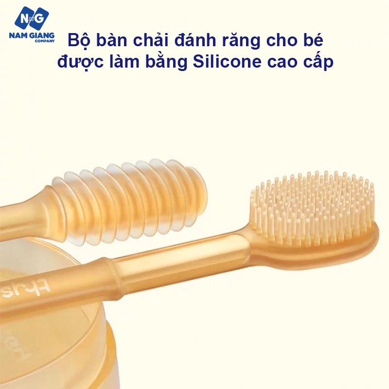 Sét bàn chải đánh răng, que rơ lưỡi silicon kèm cốc