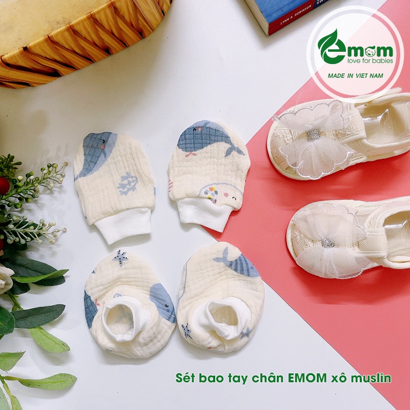 Sét bao tay chân xô muslin EMOM