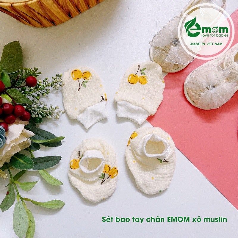 Sét bao tay chân xô muslin EMOM