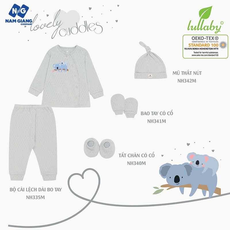 Sét bộ lullaby bo dài tay cài lệch (Có tách riêng)