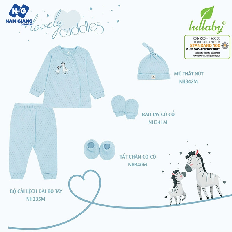 Sét bộ lullaby bo dài tay cài lệch (Có tách riêng)