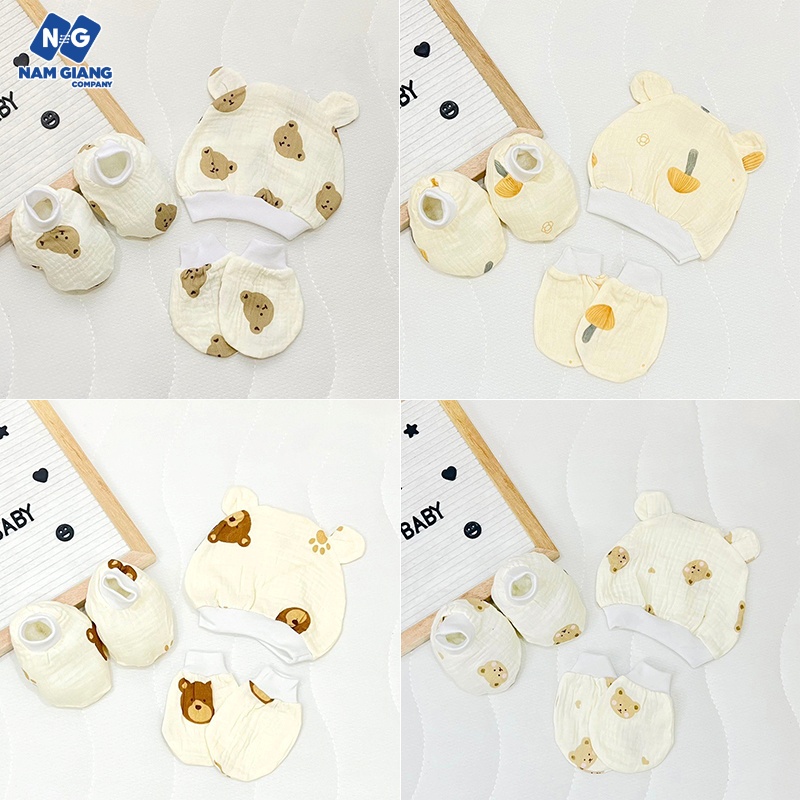 Sét mũ, bao tay chân ANCHEE cho bé