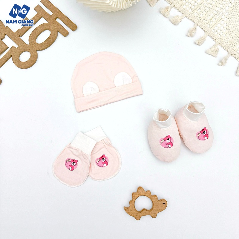 Sét mũ bao tay chân BABY TOOM vải petit