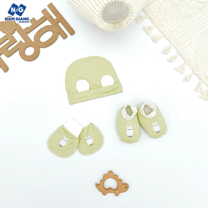 Sét mũ bao tay chân BABY TOOM vải petit