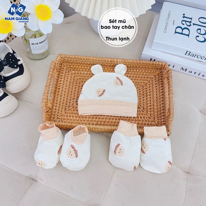 Sét mũ bao tay chân thun lạnh DB BABY