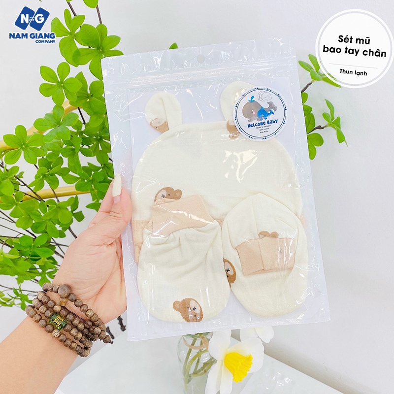 Sét mũ bao tay chân thun lạnh DB BABY