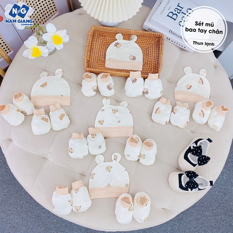 Sét mũ bao tay chân thun lạnh DB BABY