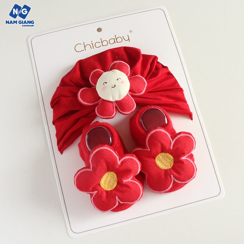 Sét turban mũ kèm tất bé gái CHICBABY