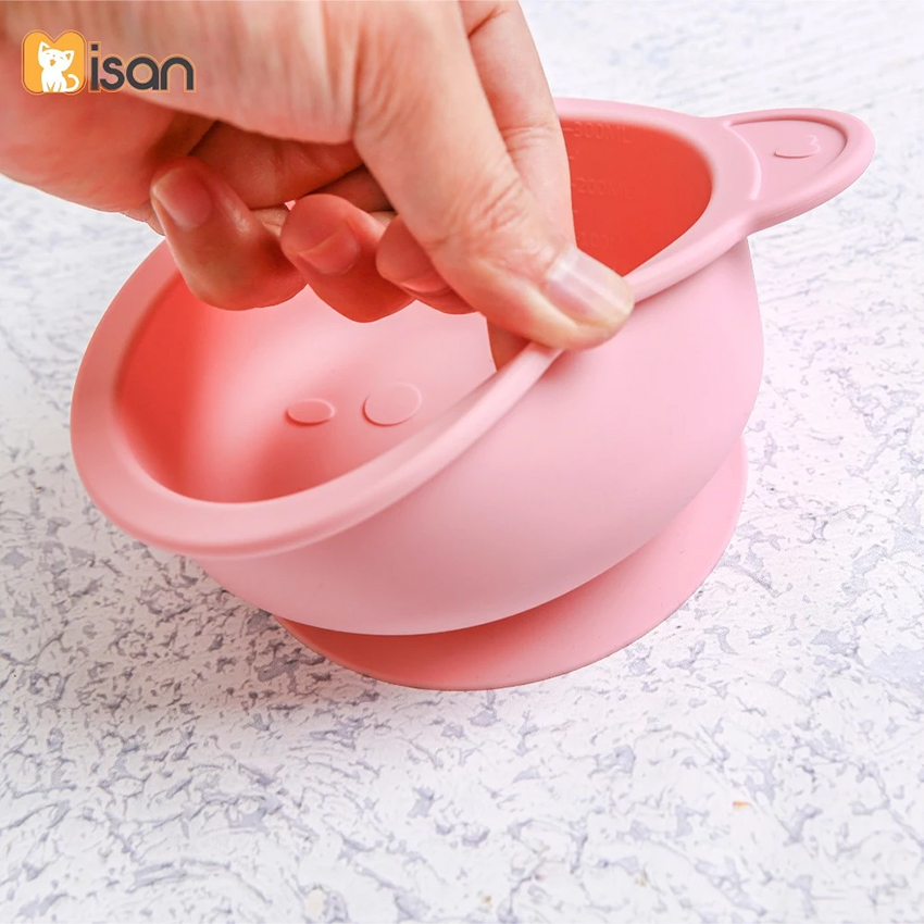 Bát ăn dặm silicon Misan hình gấu kèm thìa