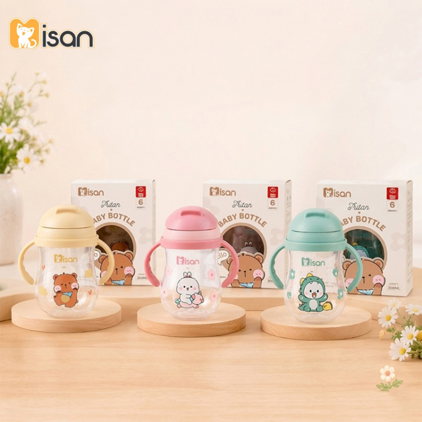 Bình nước tập hút Tritan Misan 300ml
