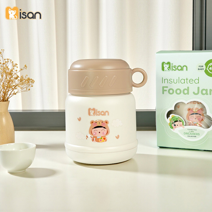 Bình ủ cháo inox 304 Misan Little dreamers