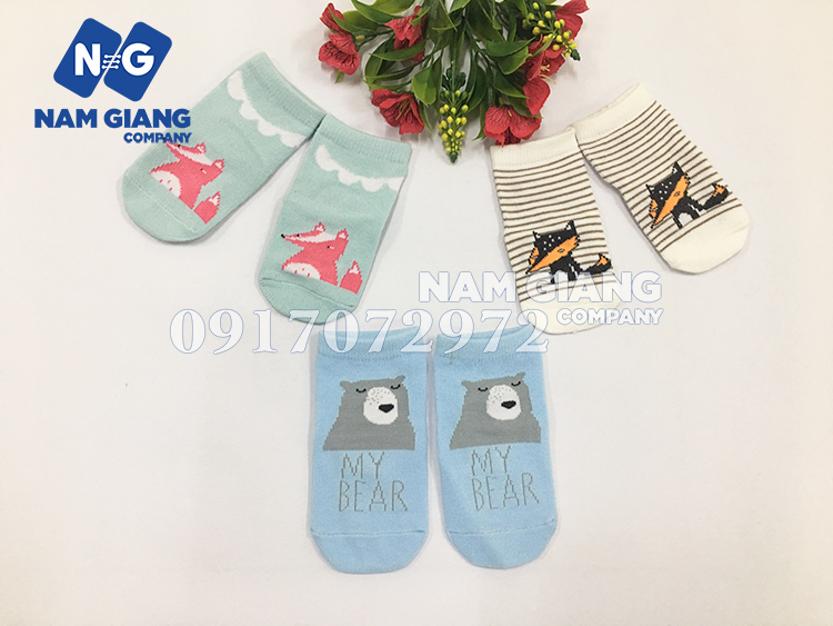 Tất màu PONY KIDS in hình thú (lố 12 đôi)