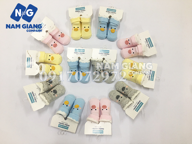 Tất sơ sinh chống trượt BABY SOCKS (lố 12 đôi)