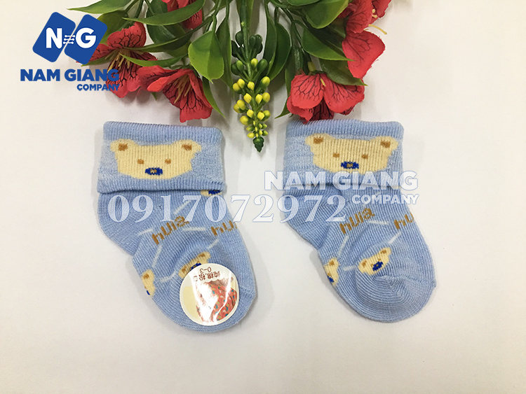 Tất sơ sinh cổ bẻ in hình (lố 12 đôi)