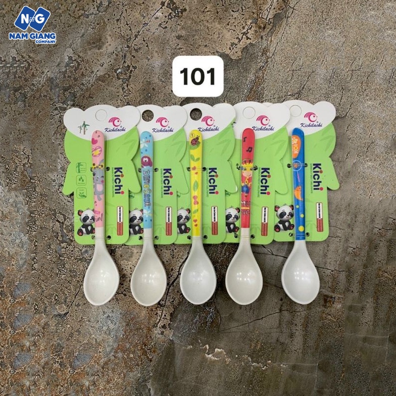 Thìa ăn dặm KICHILACHI sợi tre (Đủ mã)
