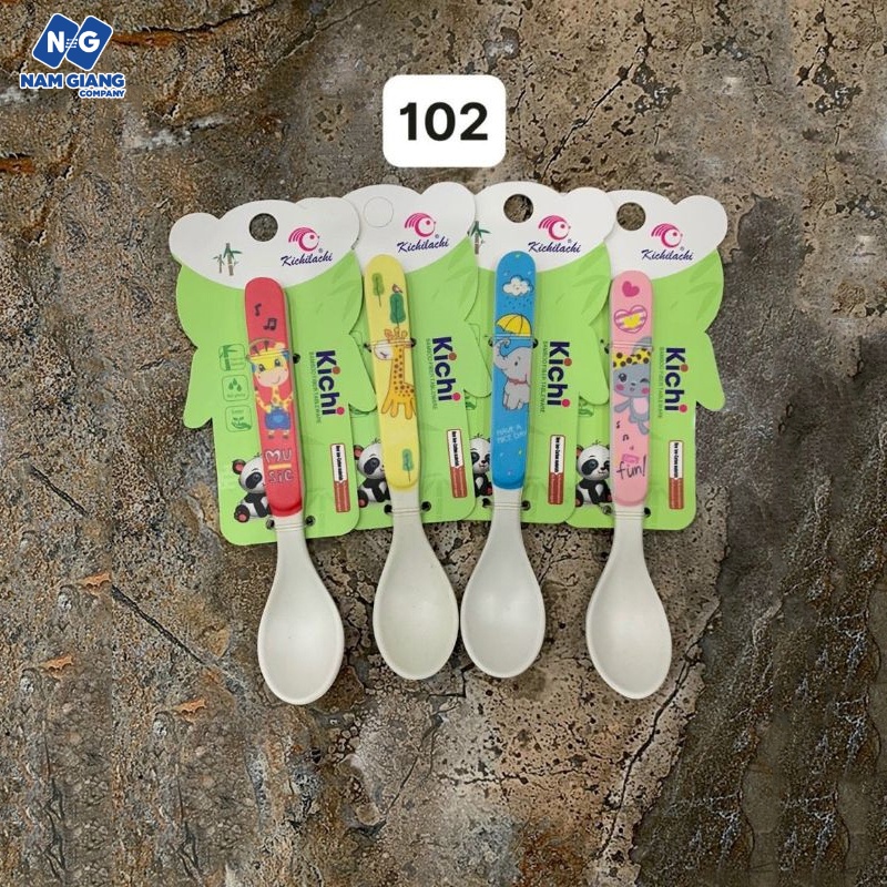 Thìa ăn dặm KICHILACHI sợi tre (Đủ mã)