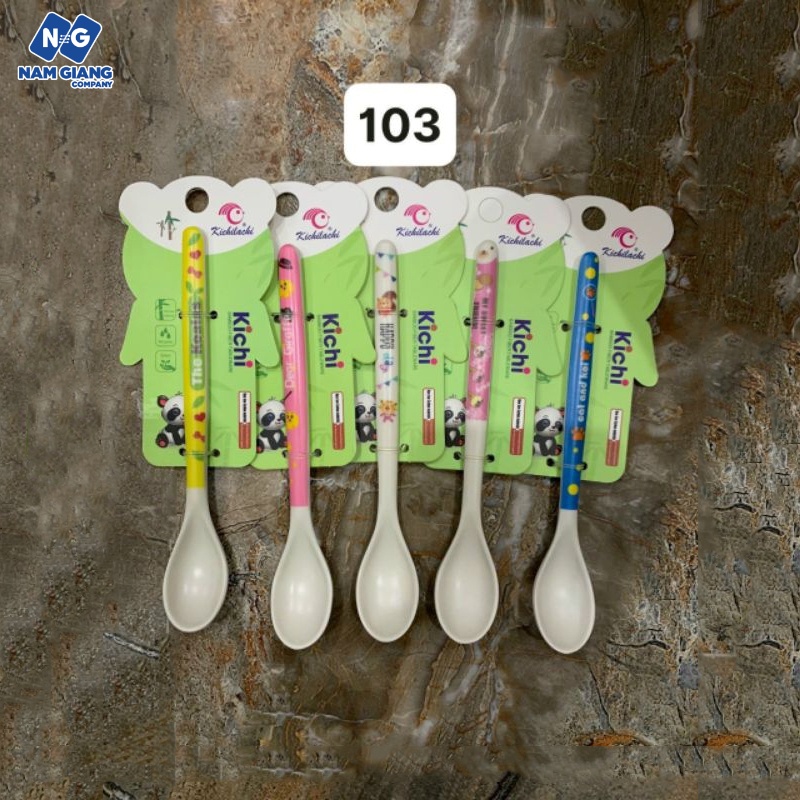 Thìa ăn dặm KICHILACHI sợi tre (Đủ mã)