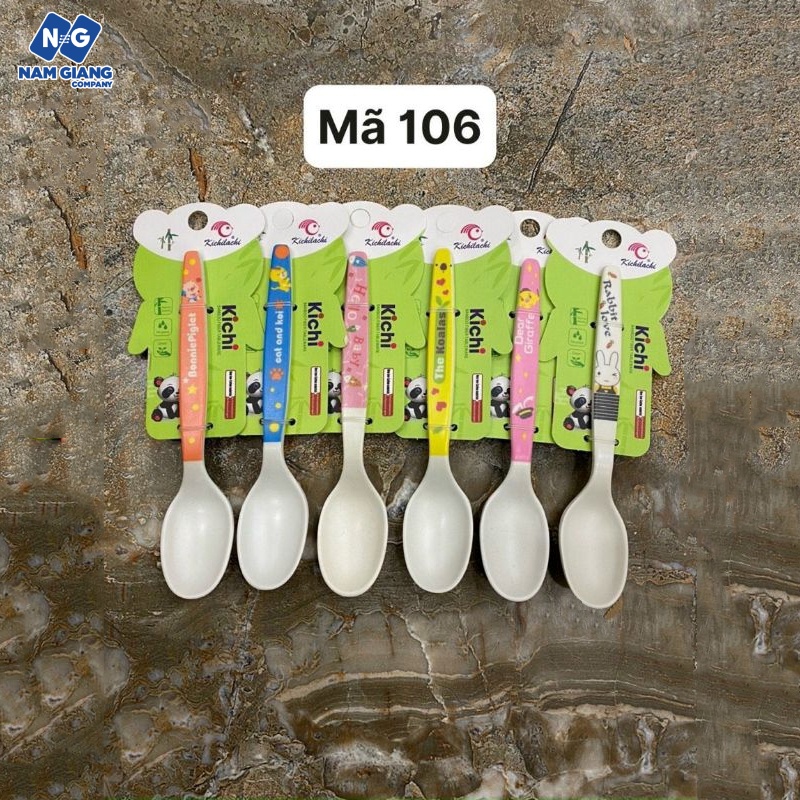 Thìa ăn dặm KICHILACHI sợi tre (Đủ mã)