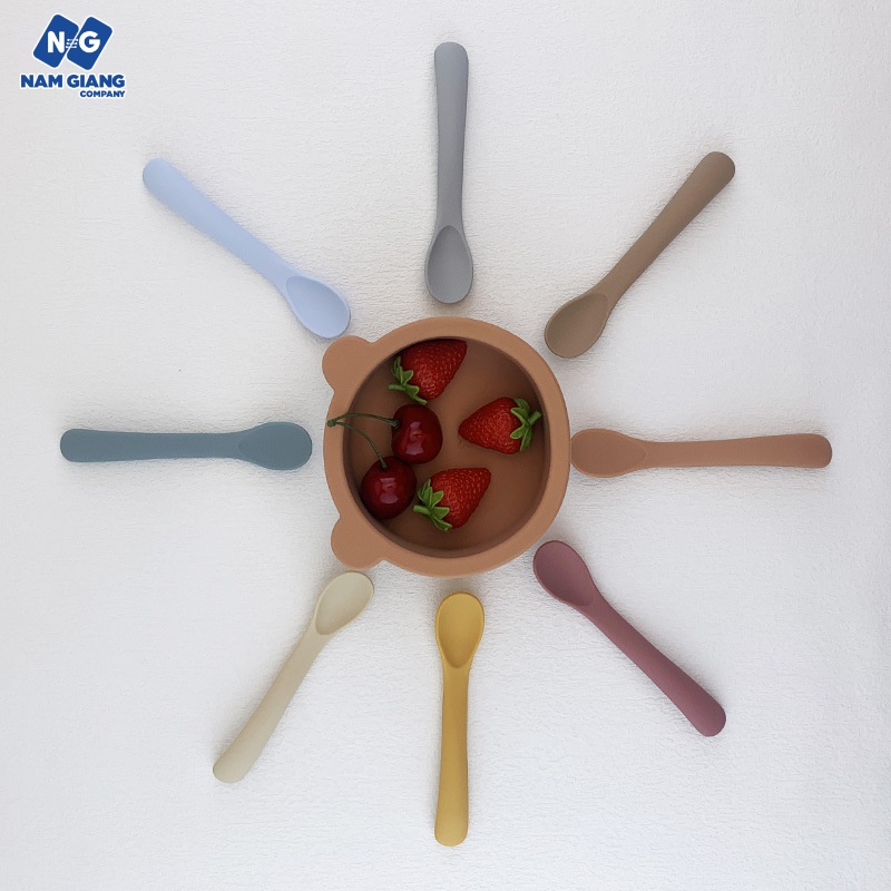 Thìa ăn dặm silicon Hàn nguyên khối