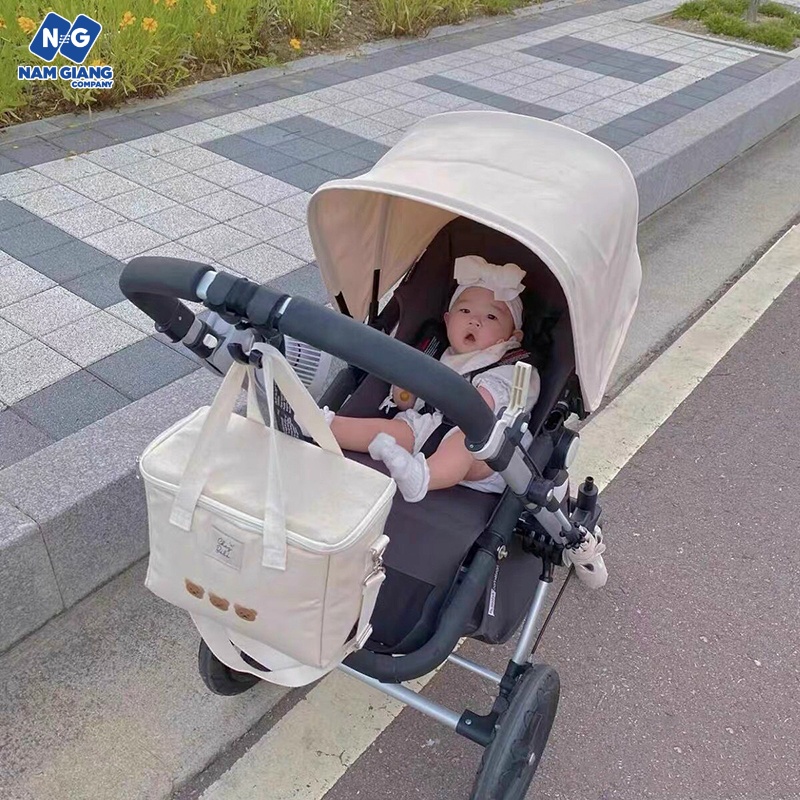 Túi bỉm sữa giữ nhiệt Hàn quốc hình gấu