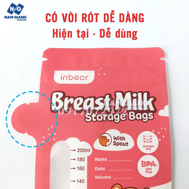 Túi trữ sữa Inbear (Hộp 20 túi)