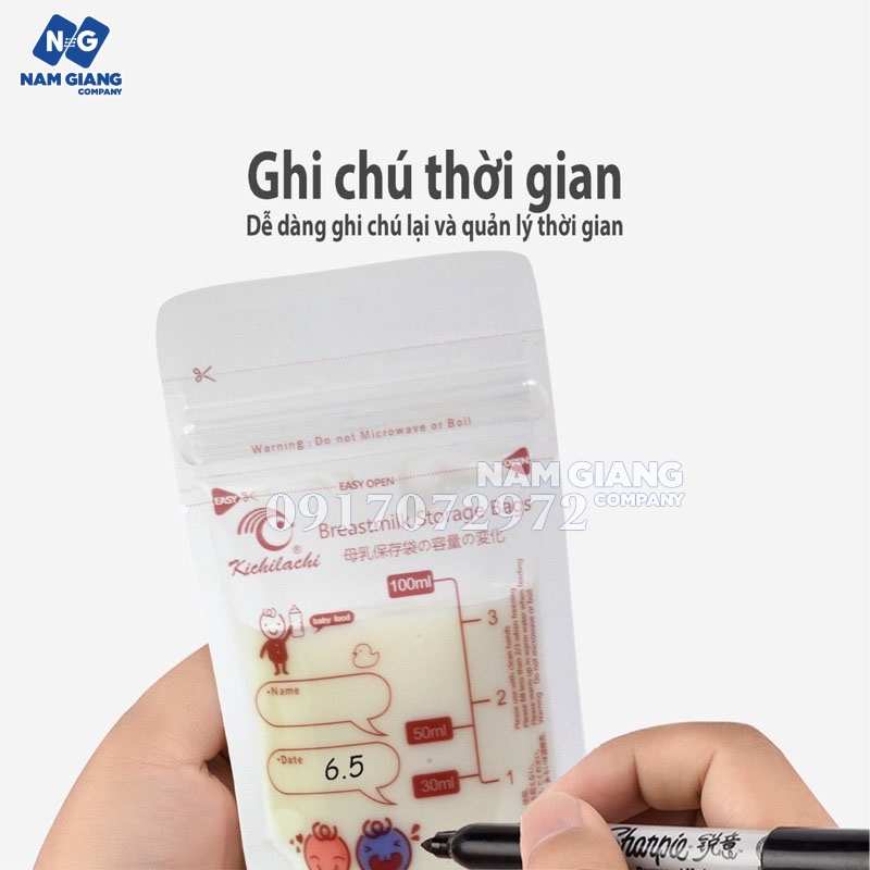 Túi trữ sữa Kichilachi 100ml