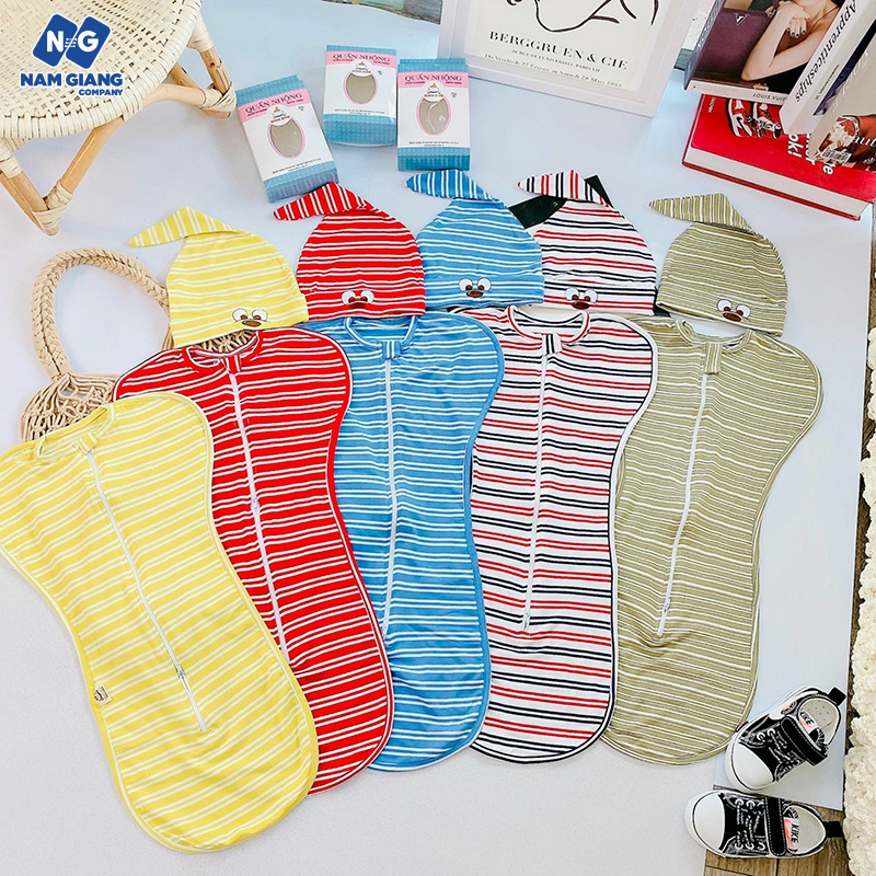 Ủ nhộng (kén chũn) kèm mũ có khóa kéo minh đức thun lạnh