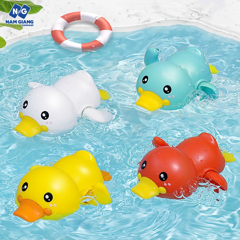Vịt chạy cót đồ chơi thả chậu nước tắm