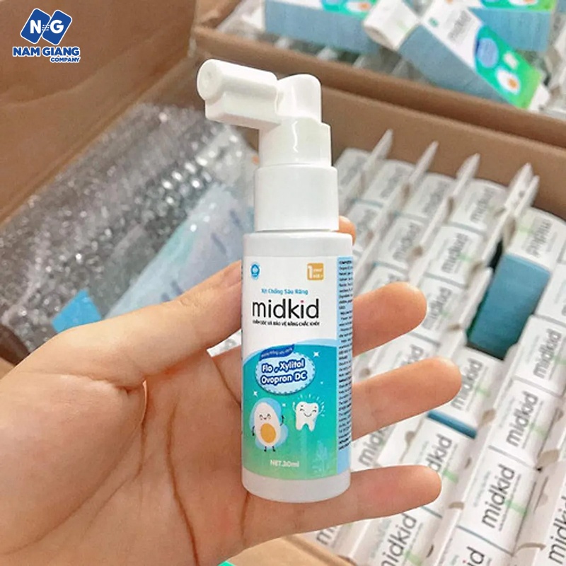 Xịt chống sâu răng Midkid giảm ố vàng sâu sún cho bé