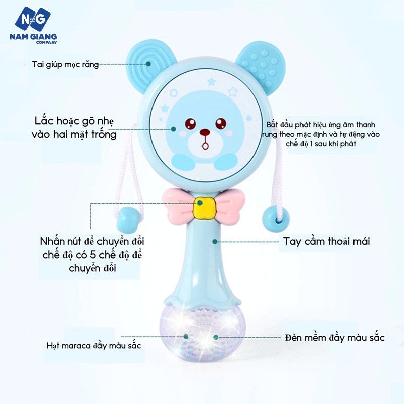 Xúc xắc lục lạc trống có nhạc cho bé