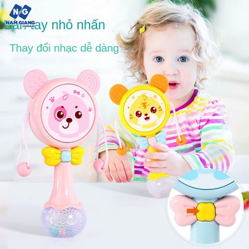 Xúc xắc lục lạc trống có nhạc cho bé