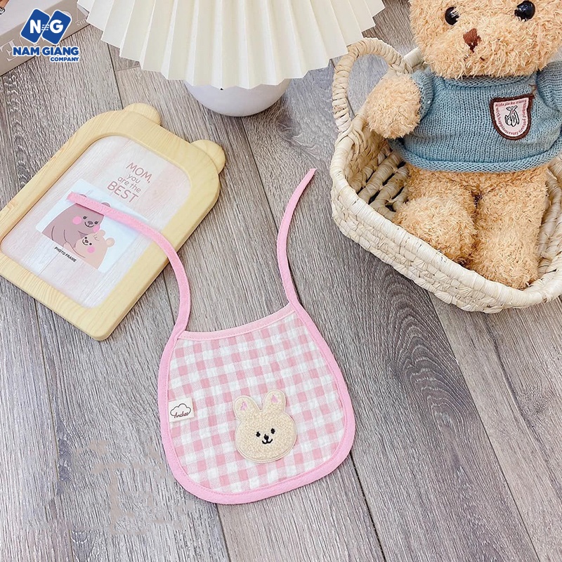 Yếm dây thêu hình gấu ANCHEE muslin