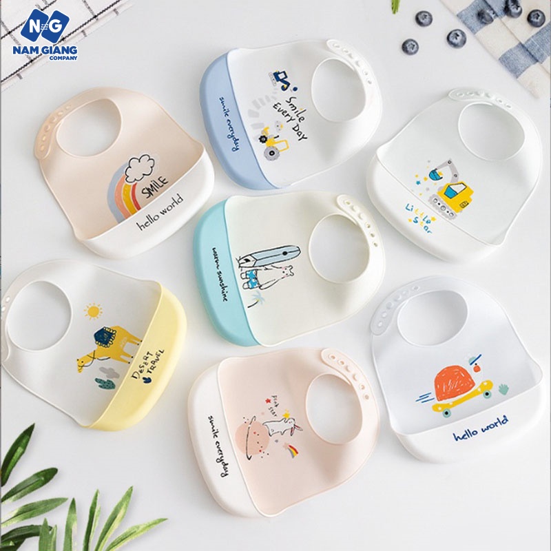 Yếm máng silicon màu