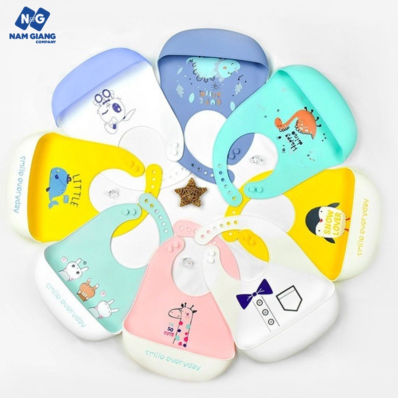 Yếm máng silicon màu