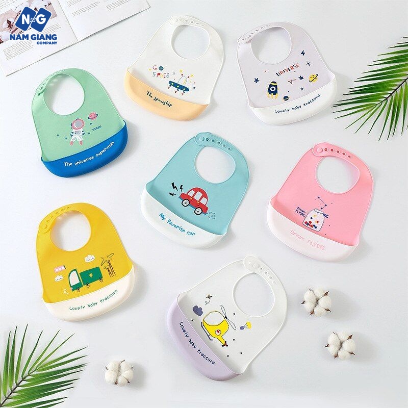 Yếm máng silicon màu