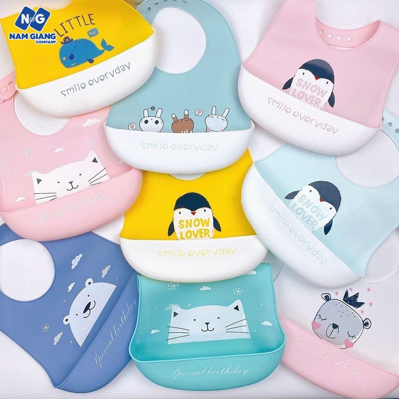 Yếm máng silicon màu