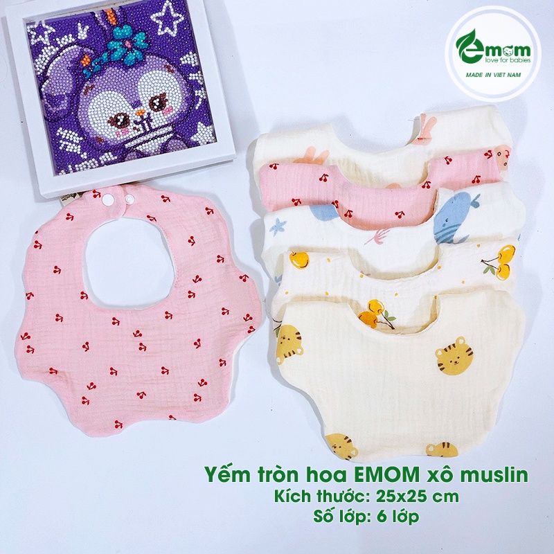 Yến tròn hoa EMOM xô muslin 6 lớp
