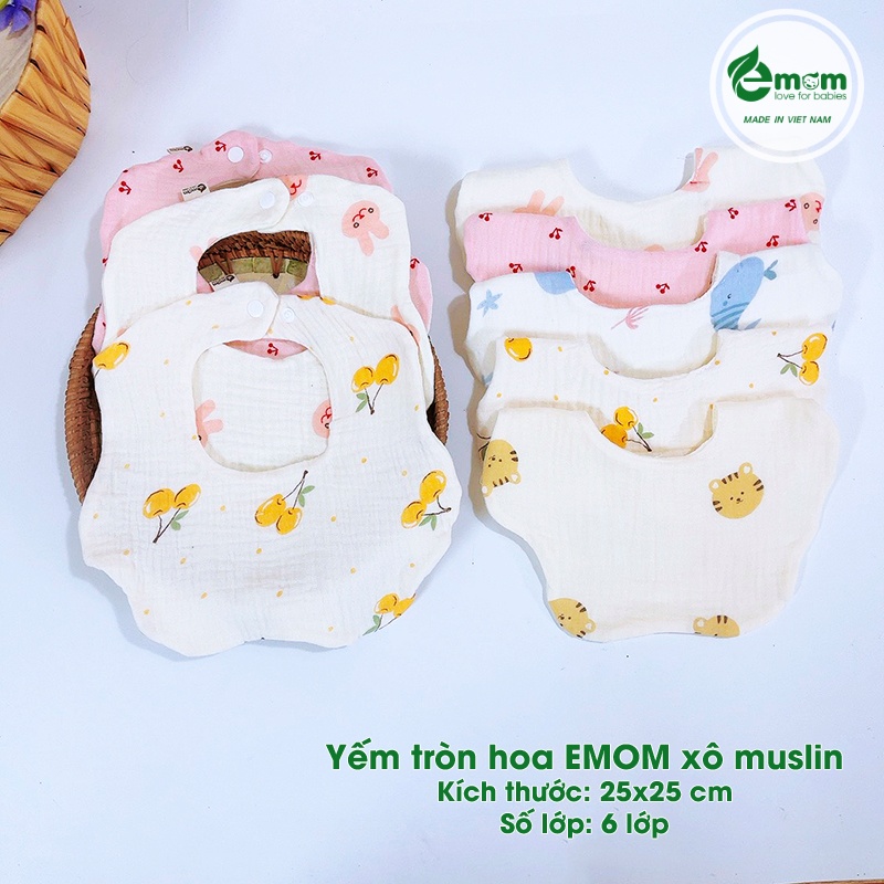 Yến tròn hoa EMOM xô muslin 6 lớp