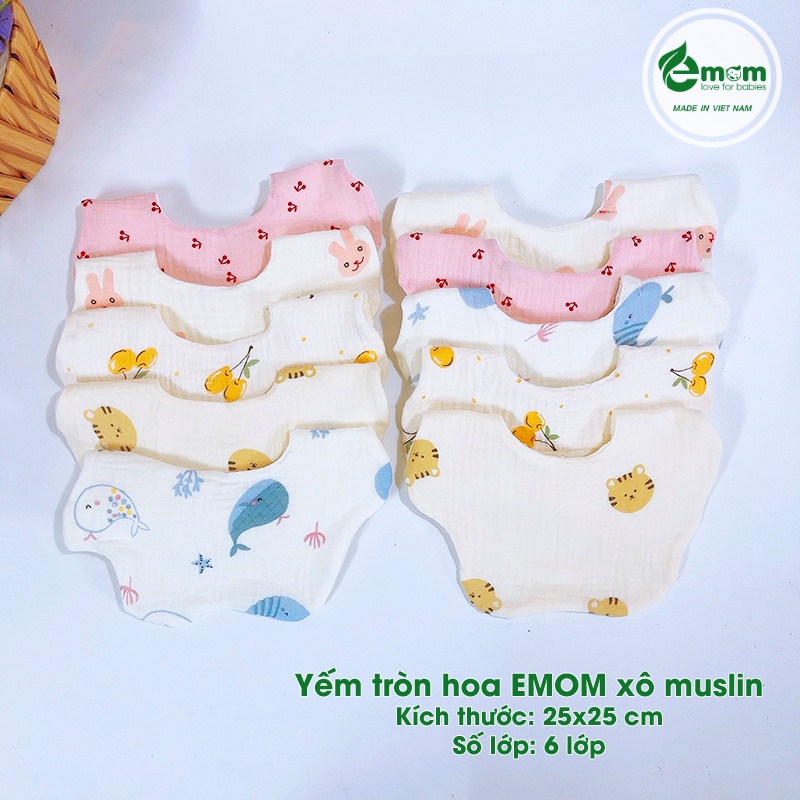 Yến tròn hoa EMOM xô muslin 6 lớp